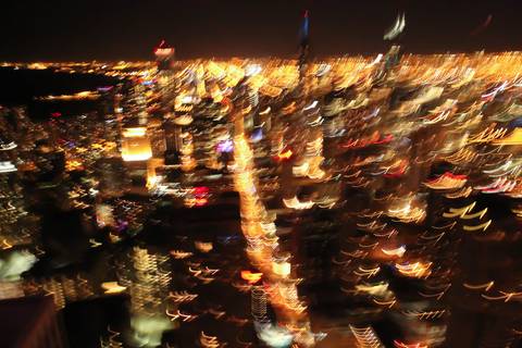 Vista cidade abstrata a noite em Chicago '