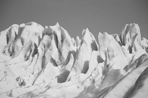 textura da neve em preto e branco da geleira Perito Moreno '