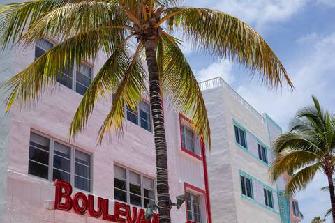 Edifício Boulevard no Art Deco District em Miami'