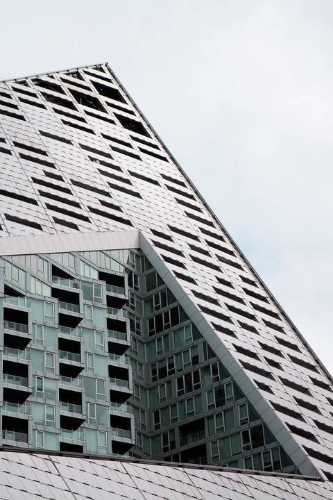 VIΛ 57 West  BIG, prédio contemporâneo NY, foto para quadro decorativo'