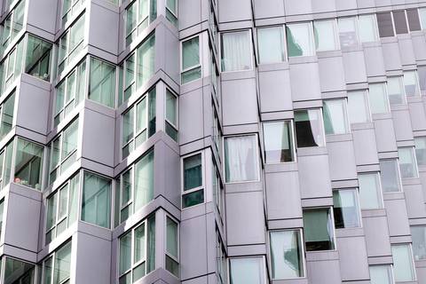 VIΛ 57 West  BIG, prédio contemporâneo NY, foto para quadro decorativo'