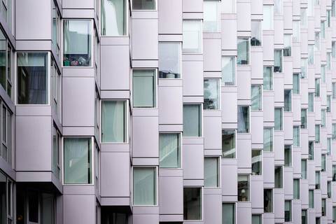 VIΛ 57 West  BIG, prédio contemporâneo NY, foto para quadro decorativo'