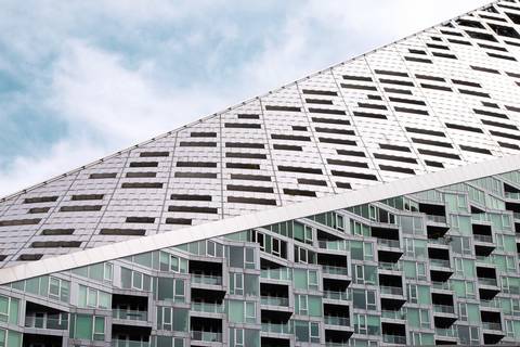 VIΛ 57 West  BIG, prédio contemporâneo NY, foto para quadro decorativo'