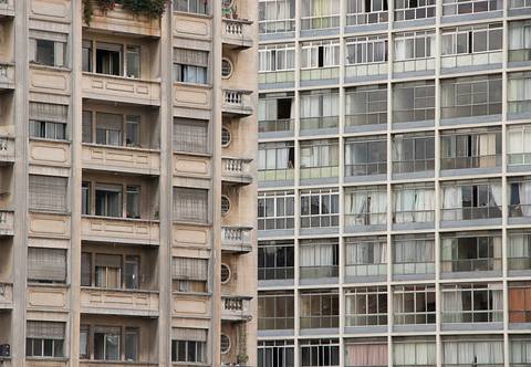 Edifícios vistos do Minhocão em São Paulo'