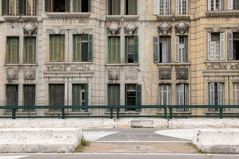 Edifícios ecléticos vistos do Minhocão em São Paulo'