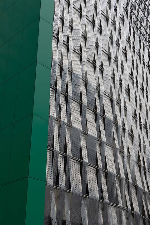 detalhe da fachada do Allianz Parque '