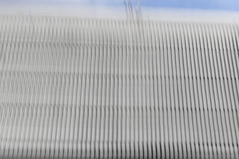 Pavilhão da Bienal de frente no Parque Ibirapuera '