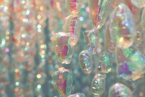 muitos balões com fundo roxo escuro'