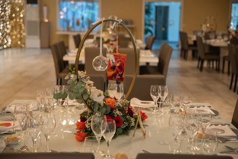 mesa decorada - fotografia de casamento na Quinta Azenha de Baixo'