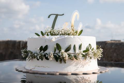 fotografia de bolo de casamento'