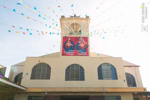 Foto de batismo na Paróquia Sagrado Coração de Jesus'