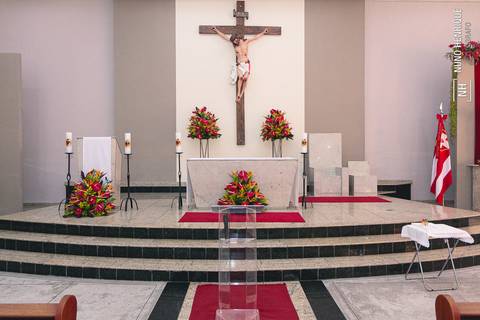 Foto de batismo na Paróquia Sagrado Coração de Jesus'