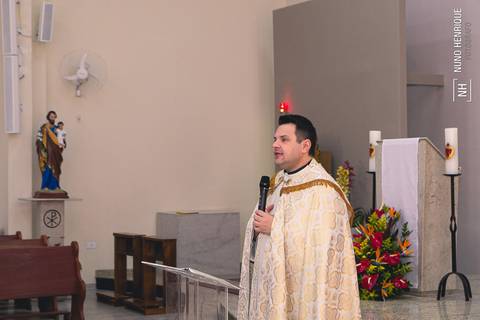 Foto de batismo na Paróquia Sagrado Coração de Jesus'