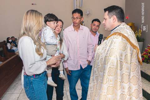 Foto de batismo na Paróquia Sagrado Coração de Jesus'