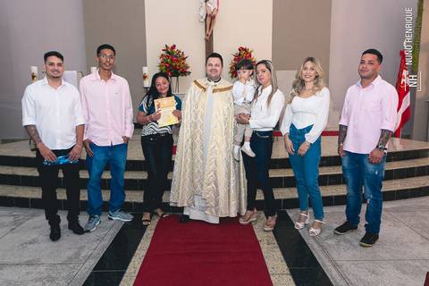 Foto de batismo na Paróquia Sagrado Coração de Jesus'