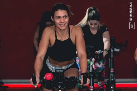 Fotos da aula de Bike na Academia Inova São Caetano.'