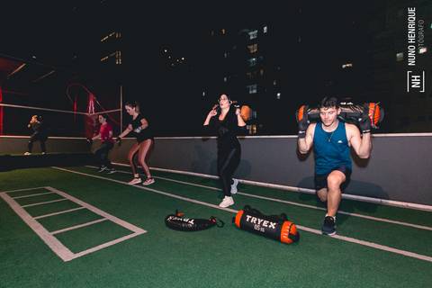 Fotos da aula de HIIT na Academia Inova Jardim em Santo André.'