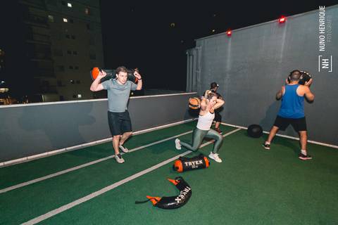 Fotos da aula de HIIT na Academia Inova Jardim em Santo André.'