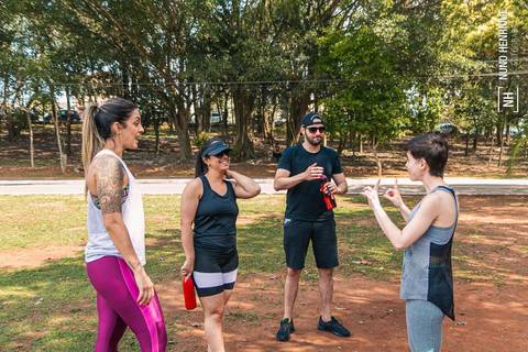 Fotos do treino funcional especial para o Programa Jaguaré Caminhos realizado pelo personal trainer Gui Cerino no Espaço Verde Chico Mendes, em São Caetano do Sul.'