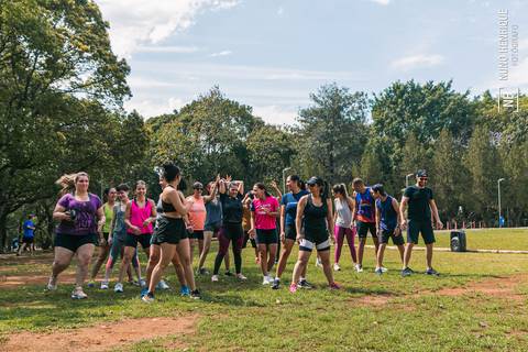 Fotos do treino funcional especial para o Programa Jaguaré Caminhos realizado pelo personal trainer Gui Cerino no Espaço Verde Chico Mendes, em São Caetano do Sul.'