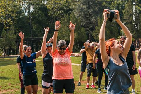 Fotos do treino funcional especial para o Programa Jaguaré Caminhos realizado pelo personal trainer Gui Cerino no Espaço Verde Chico Mendes, em São Caetano do Sul.'