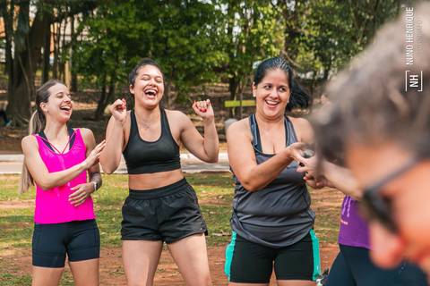Fotos do treino funcional especial para o Programa Jaguaré Caminhos realizado pelo personal trainer Gui Cerino no Espaço Verde Chico Mendes, em São Caetano do Sul.'