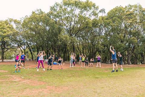 Fotos do treino funcional especial para o Programa Jaguaré Caminhos realizado pelo personal trainer Gui Cerino no Espaço Verde Chico Mendes, em São Caetano do Sul.'