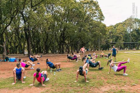Fotos do treino funcional especial para o Programa Jaguaré Caminhos realizado pelo personal trainer Gui Cerino no Espaço Verde Chico Mendes, em São Caetano do Sul.'