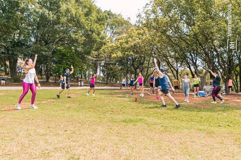 Fotos do treino funcional especial para o Programa Jaguaré Caminhos realizado pelo personal trainer Gui Cerino no Espaço Verde Chico Mendes, em São Caetano do Sul.'