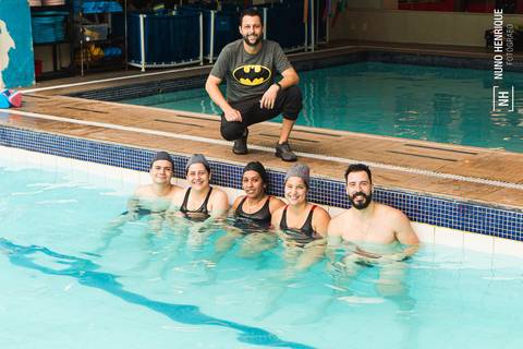 Aula de natação especial de dia das crianças na Academia Inova São Caetano.'
