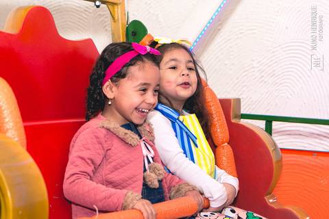 Foto do aniversário da Izadora no Buffet Happy Face em São Paulo com o tema da Turma da Mônica.'