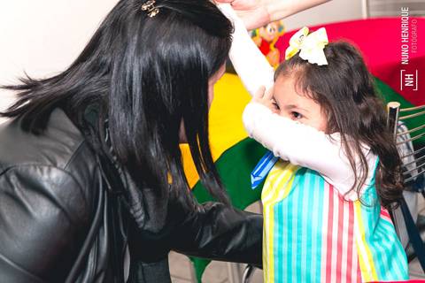 Foto do aniversário da Izadora no Buffet Happy Face em São Paulo com o tema da Turma da Mônica.'