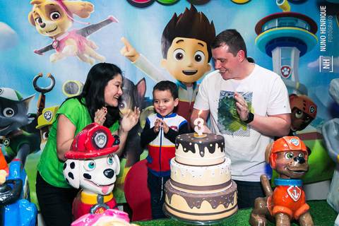 Foto da festa de aniversário de 3 anos do Miguel no Buffet Sabor da Alegria, em São Paulo.'