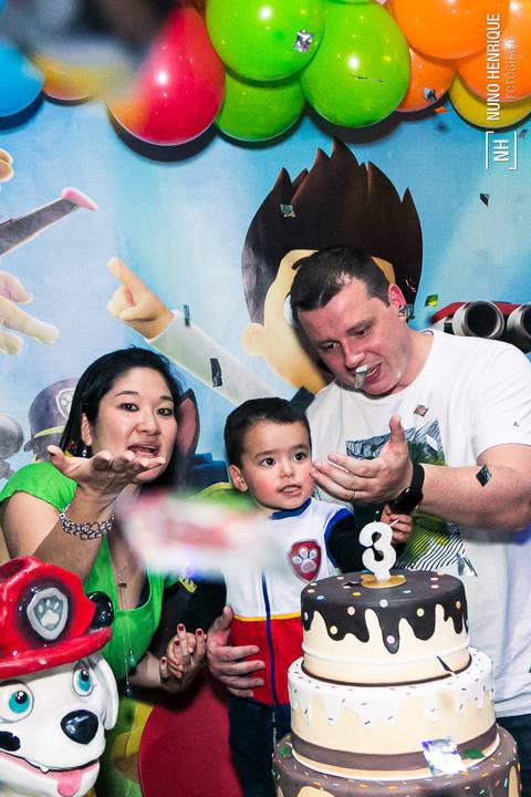 Foto da festa de aniversário de 3 anos do Miguel no Buffet Sabor da Alegria, em São Paulo.'