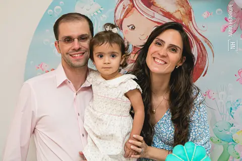 Fotos da festa de aniversário de 2 anos da Laura com o tema de sereia, em São Paulo.'