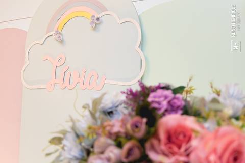 Foto da decoração da festa de aniversário de 1 ano da Lívia'