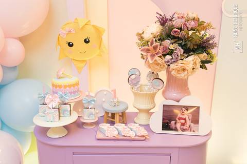 Foto da decoração da festa de aniversário de 1 ano da Lívia'