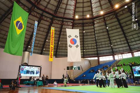 Foto da Copa América de Taekwondo 2023 realizado na Instituição Religiosa Perfect Liberty, em Arujá/SP.'