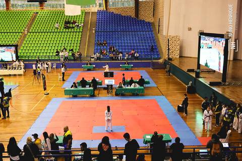 Foto da Copa América de Taekwondo 2023 realizado na Instituição Religiosa Perfect Liberty, em Arujá/SP.'