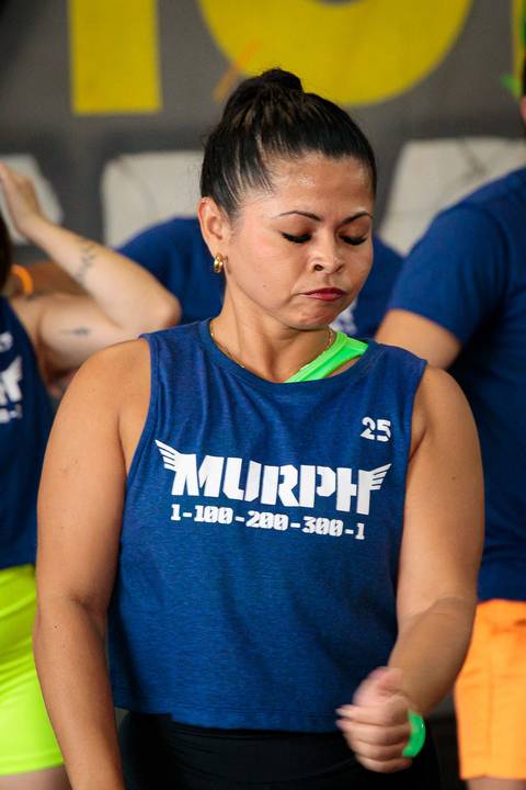 Fotografia de evento CrossFit registrando atletas durante o desafio Murph'