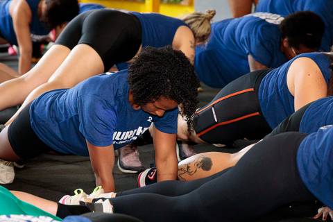 Fotografia de evento CrossFit registrando atletas durante o desafio Murph'