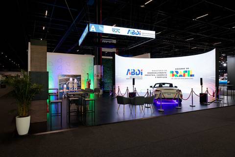 Foto do estande da ABDI no Salão do Automóvel 2025 no Distrito Anhembi, em São Paulo'