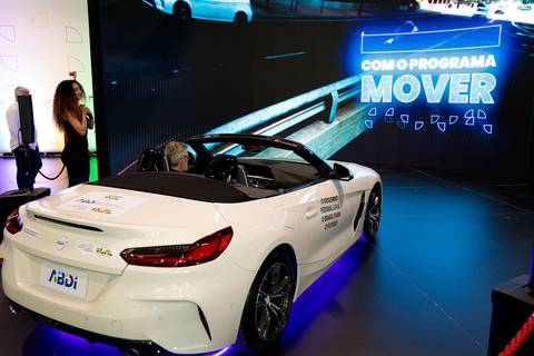 Foto do estande da ABDI no Salão do Automóvel 2025 no Distrito Anhembi, em São Paulo'