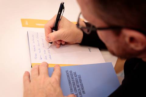 Evento da Buzz Editora com coautor do livro Do conhecimento ao negócio, Haroldo Mazzi, em São Paulo'