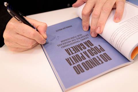 Evento da Buzz Editora com coautor do livro Do conhecimento ao negócio, Haroldo Mazzi, em São Paulo'