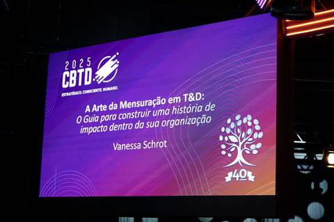 Apresentação de Vanessa Schrot durante congresso CBTD 2025 no Pro Magno'