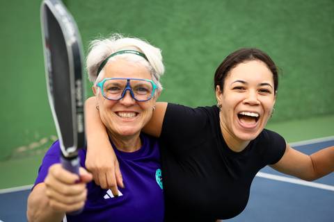 Partida de pickleball na Mixed Double Sports no bairro do Ipiranga'