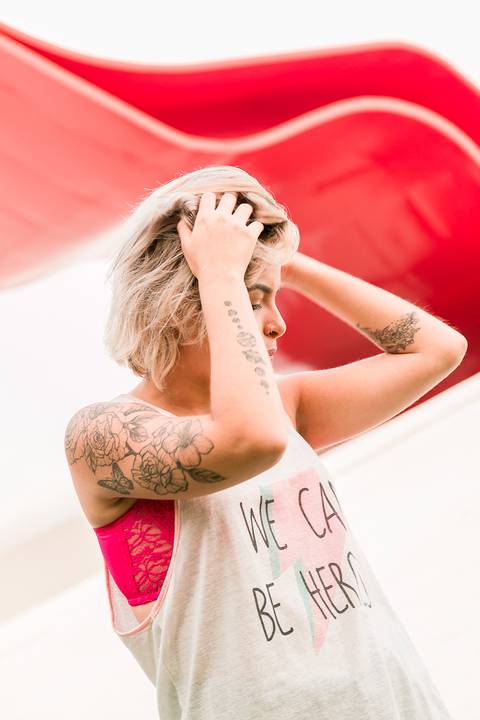 Ensaio fotográfico para material de divulgação com a digital influencer Luiza Angélica no Parque Ibirapuera, em São Paulo.'