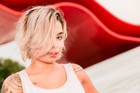 Ensaio fotográfico para material de divulgação com a digital influencer Luiza Angélica no Parque Ibirapuera, em São Paulo.'