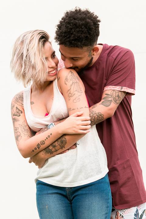 Ensaio fotográfico com o casal Luiza Angélica e Lucas Felipe no Parque Ibirapuera, em São Paulo.'